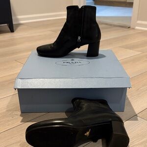 Prada Black Heeled Boots for Women